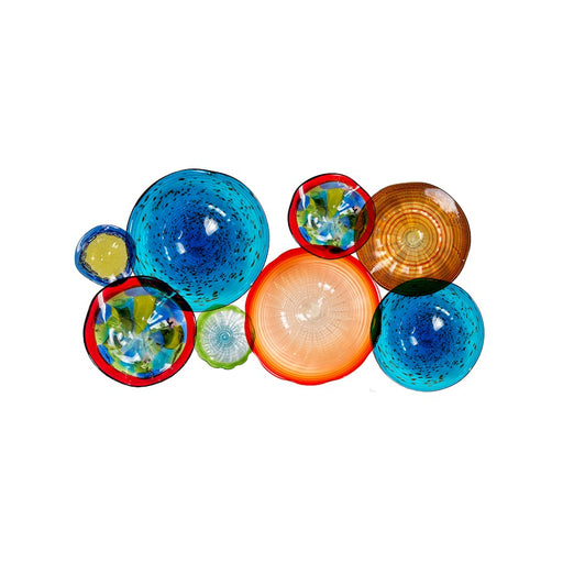 Dale Tiffany Avellino 8-Plate Hand Blown Art Glass Collage Wall Decor