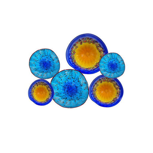 Dale Tiffany Amallia 6 Plate Hand Blown Art Glass Collage Wall Decor