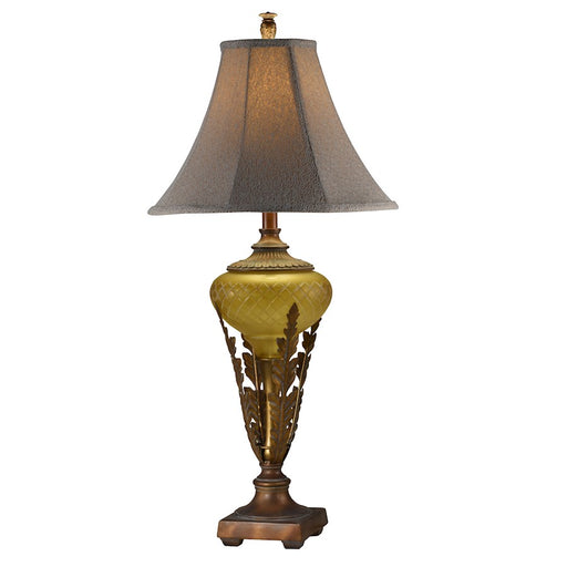 Dale Tiffany Acanthus Fabric Table Lamp, Antique Gold