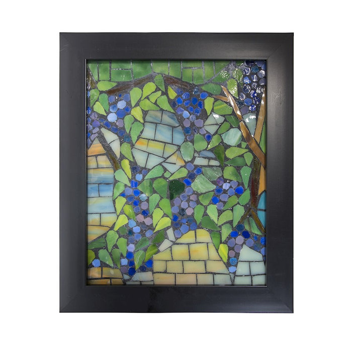 Dale Tiffany Grapevine Mosaic Art Glass Wall Panel