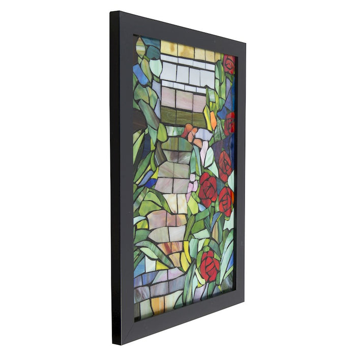 Dale Tiffany Floral Mosaic Art Glass Wall Panel