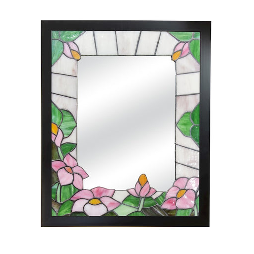 Dale Tiffany Pink Floral Tiffany Framed Mirror