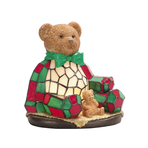 Dale Tiffany Noel Bear Tiffany Accent Lamp, Hand Painted