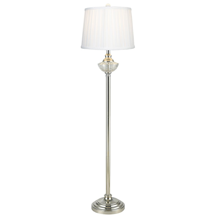 Dale Tiffany Leyla 24% Lead Crystal Floor Lamp, Polished Nickel
