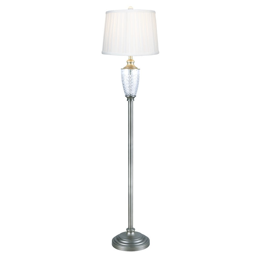 Dale Tiffany Castle Mountains 24% Lead Crystal Floor Lamp, Nickel