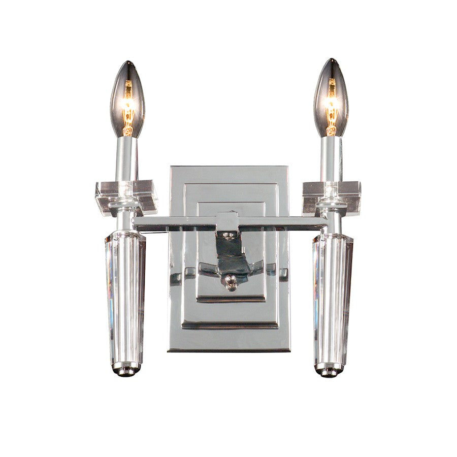 Dale Tiffany Lowell Crystal Wall Sconce, Polished Chrome