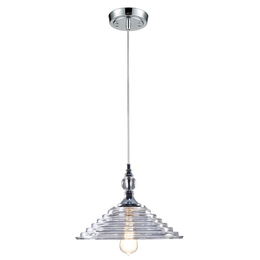 Dale Tiffany Arena Crystal Mini Pendant, Polished Chrome