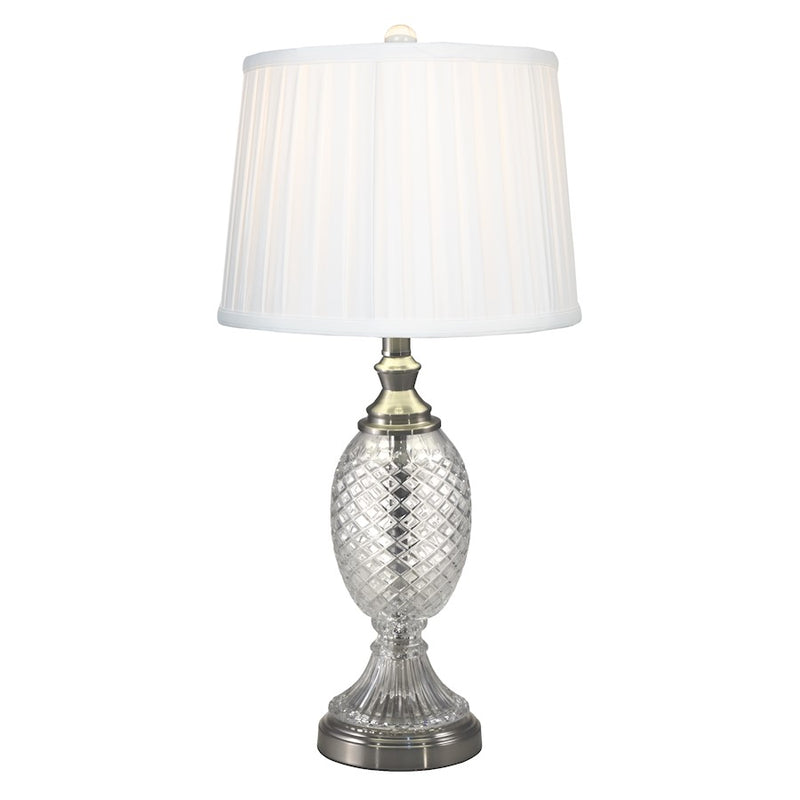 Dale Tiffany Culmore 24% Lead Crystal Table Lamp, Satin Nickel