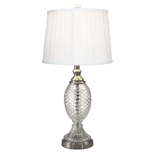Dale Tiffany Culmore 24% Lead Crystal Table Lamp, Satin Nickel