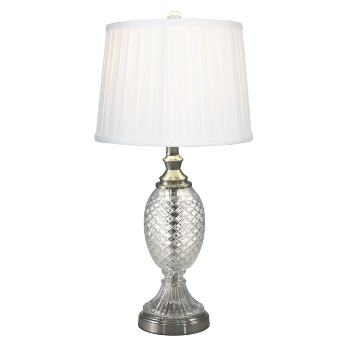 Dale Tiffany Culmore 24% Lead Crystal Table Lamp, Satin Nickel