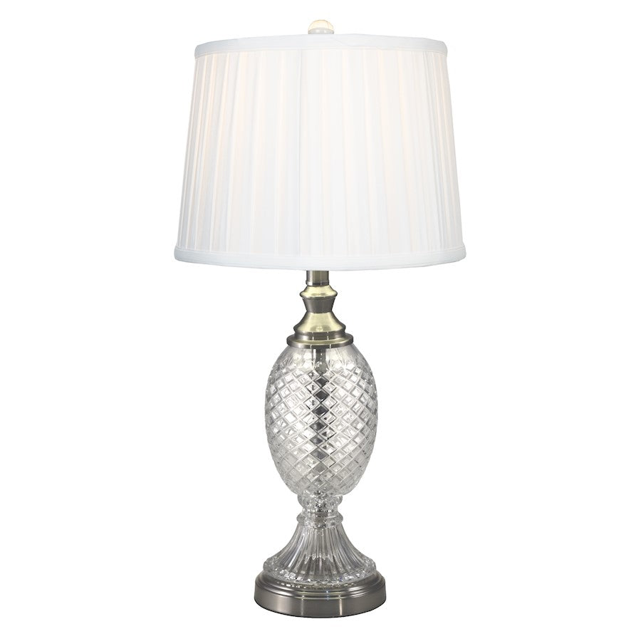 Dale Tiffany Culmore 24% Lead Crystal Table Lamp, Satin Nickel