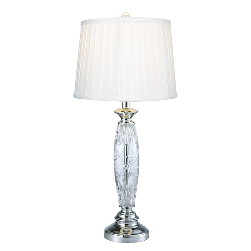 Dale Tiffany Powis 24% Lead Crystal Table Lamp, Polished Chrome