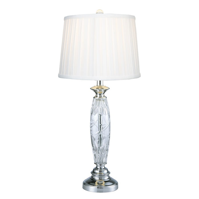 Dale Tiffany Powis 24% Lead Crystal Table Lamp, Polished Chrome