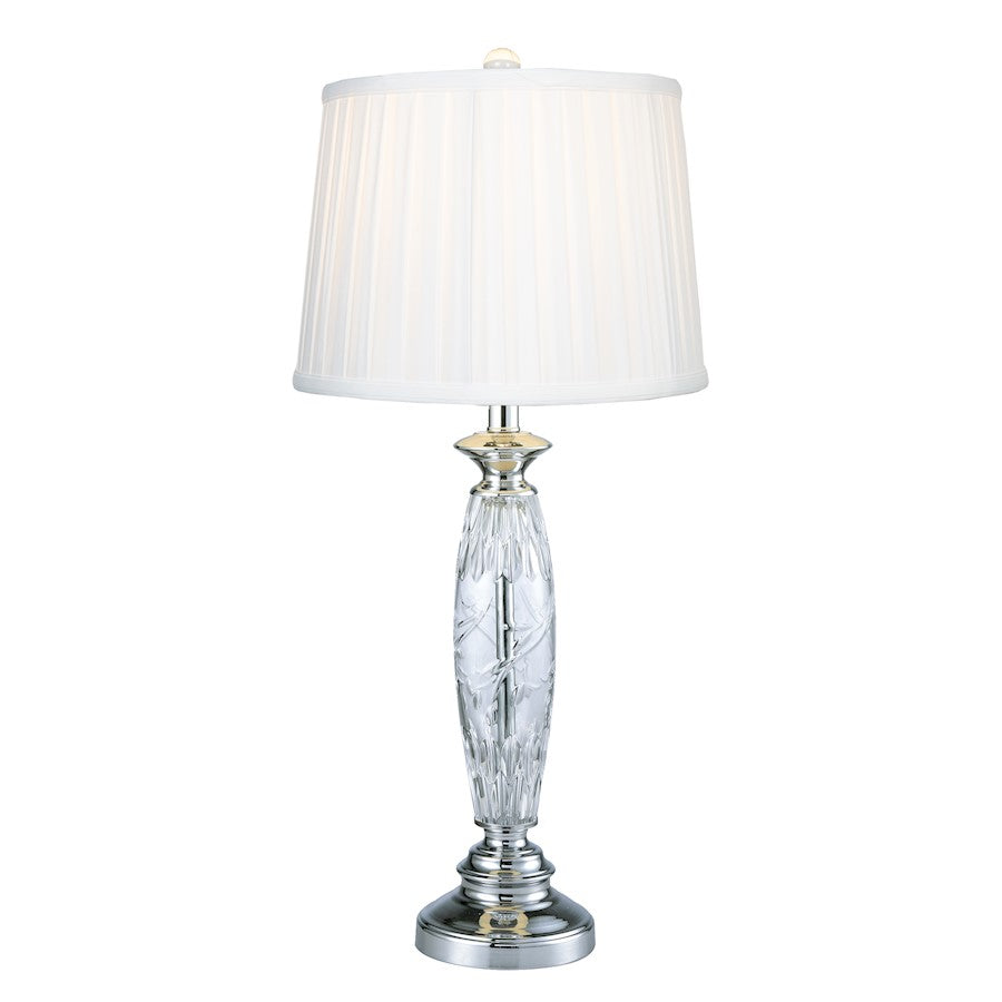 Dale Tiffany Powis 24% Lead Crystal Table Lamp, Polished Chrome