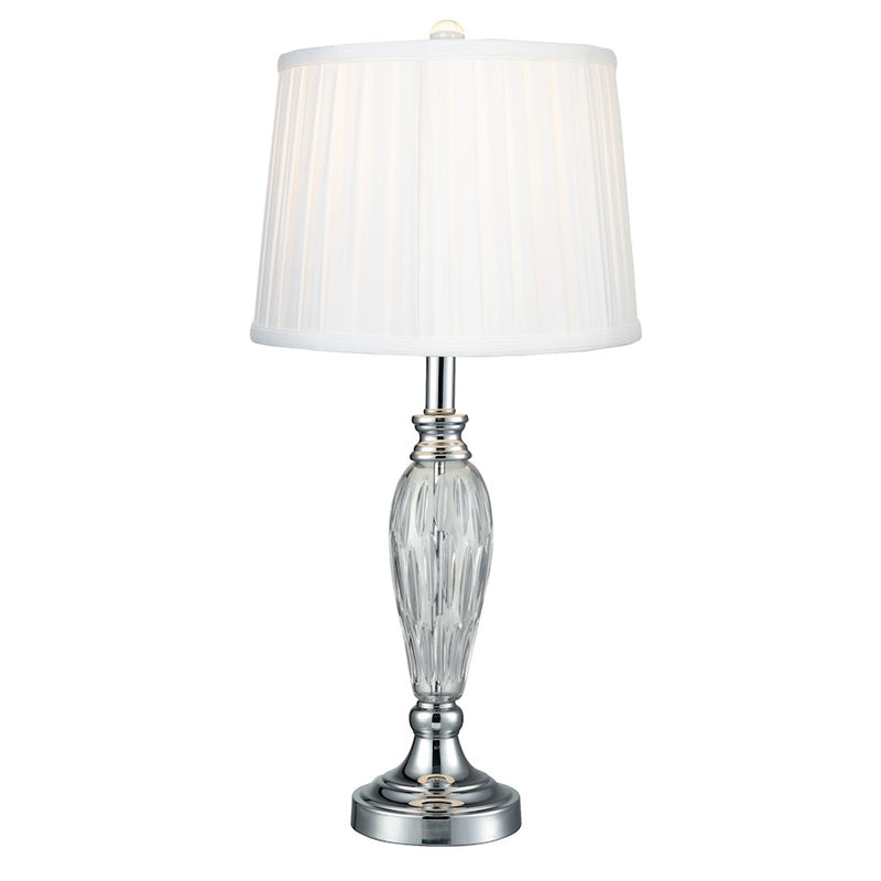 Dale Tiffany Vella 24% Lead Crystal Table Lamp, Polished Chrome