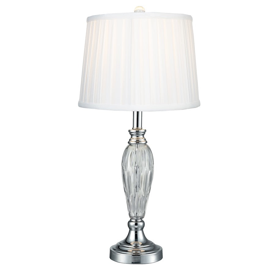 Dale Tiffany Vella 24% Lead Crystal Table Lamp, Polished Chrome