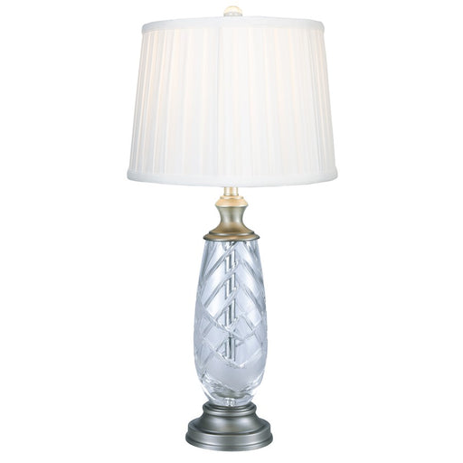 Dale Tiffany Lake Butler 24% Lead Crystal Table Lamp, Antique Nickel