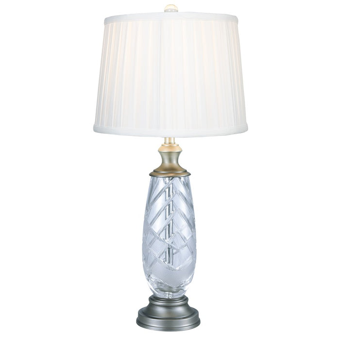 Dale Tiffany Lake Butler 24% Lead Crystal Table Lamp, Antique Nickel