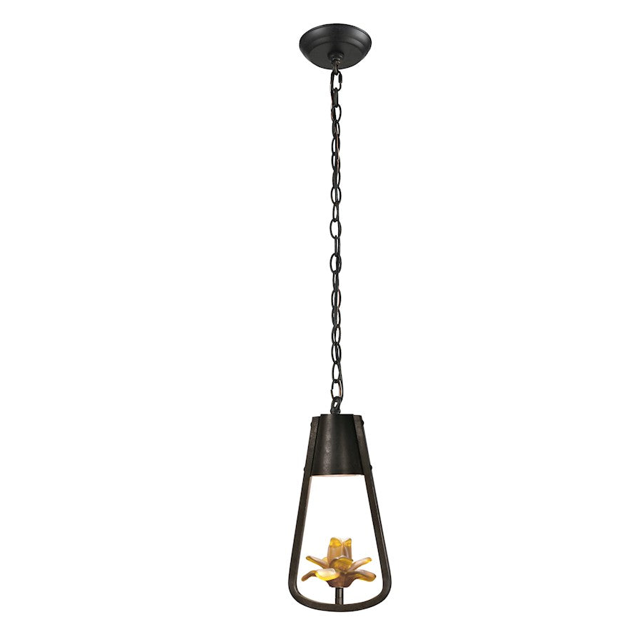 Dale Tiffany Jeeves Integrated LED Art Glass PendantAntique Bronze