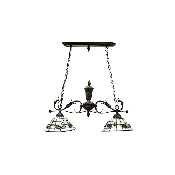 Dale Tiffany Savanna 2-Light Tiffany Island Fixture, Antique Bronze