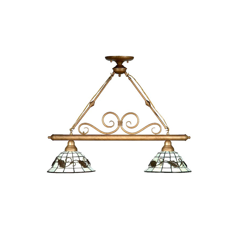 Dale Tiffany Dario 2 Light Tiffany Island Fixture, Antique Gold