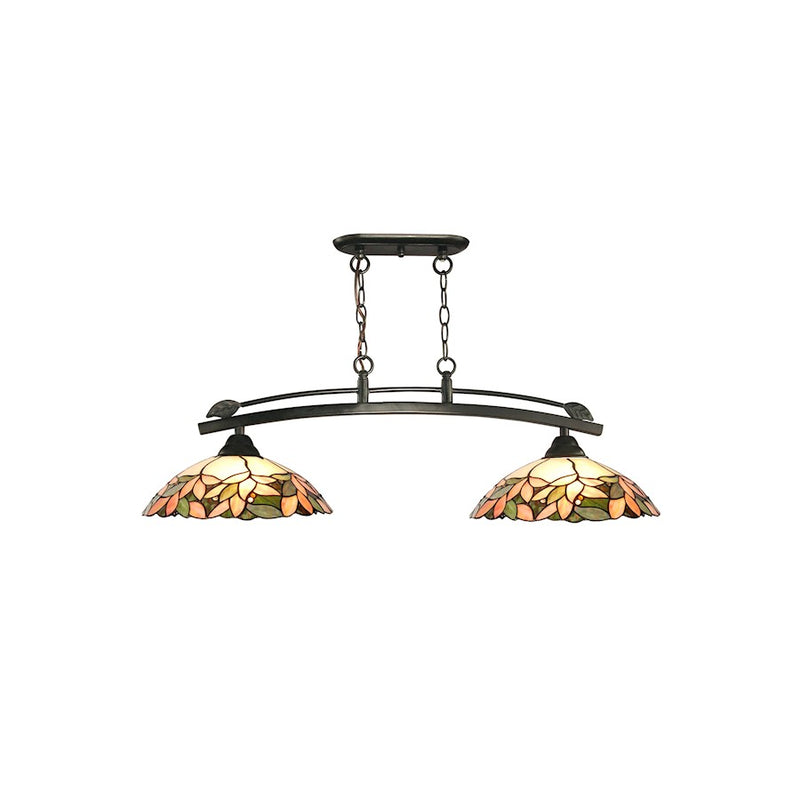 Dale Tiffany Argento 2 Light Tiffany Island Fixture, Dark Bronze