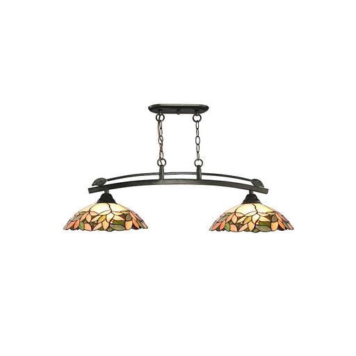 Dale Tiffany Argento 2 Light Tiffany Island Fixture, Dark Bronze