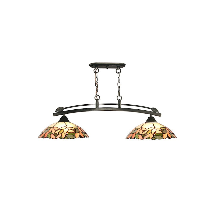 Dale Tiffany Argento 2 Light Tiffany Island Fixture, Dark Bronze