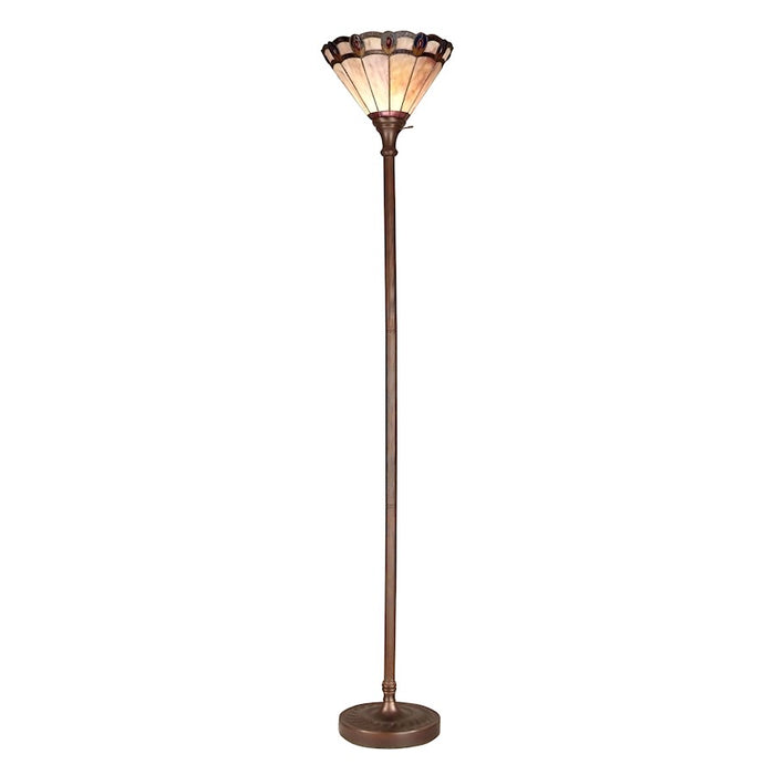 Dale Tiffany Aldridge Peacock Torchiere, Antique Bronze