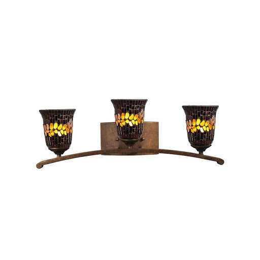 Dale Tiffany Albion 3 Light Mosaic Vanity Light, Golden Antique Bronze