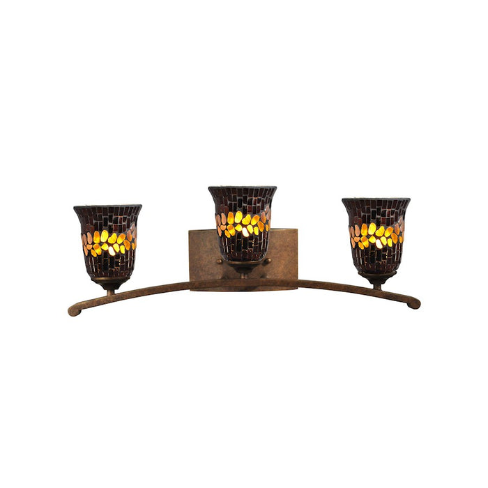 Dale Tiffany Albion 3 Light Mosaic Vanity Light, Golden Antique Bronze