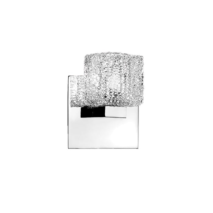 Eurofase Rain 1-Light Wall Sconce, Chrome/Clear