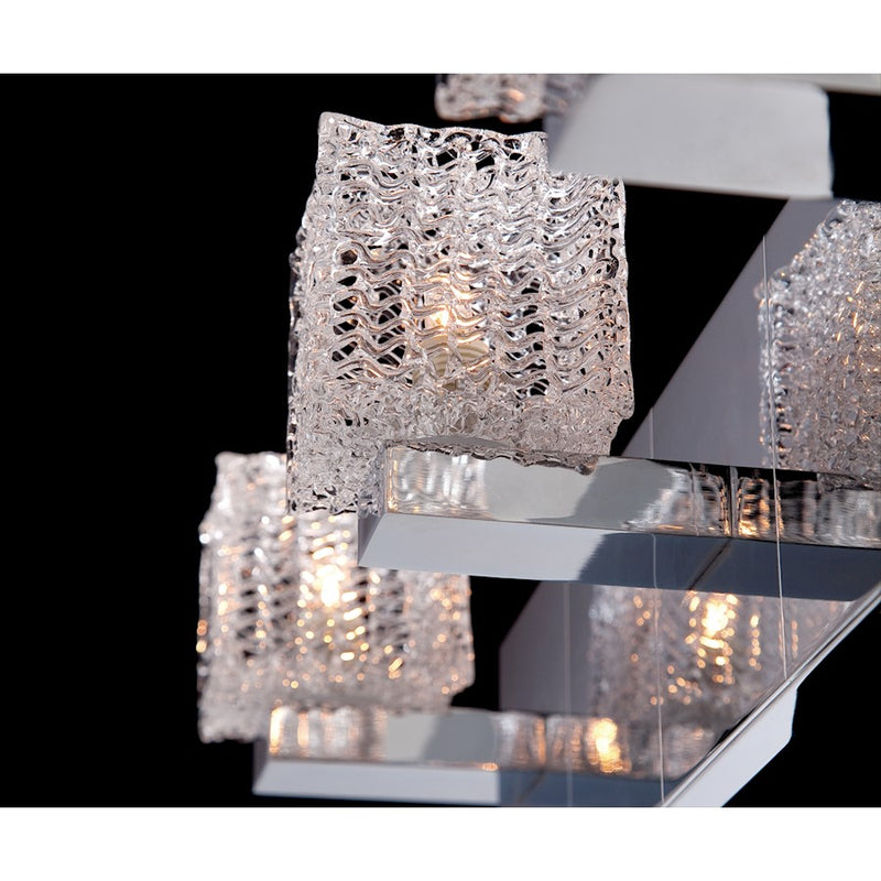 Eurofase Rain 1-Light Wall Sconce, Chrome/Clear