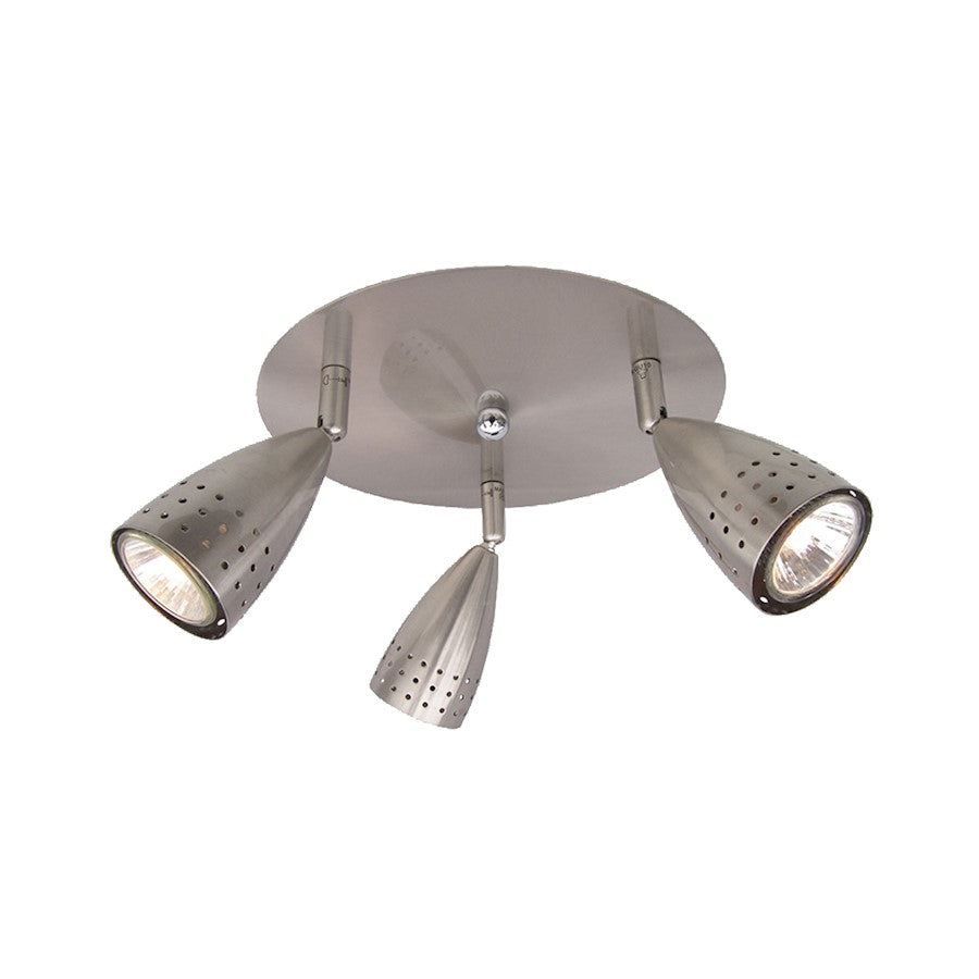 Eurofase Mya 3-Light Flush Track, Satin Nickel/Frosted