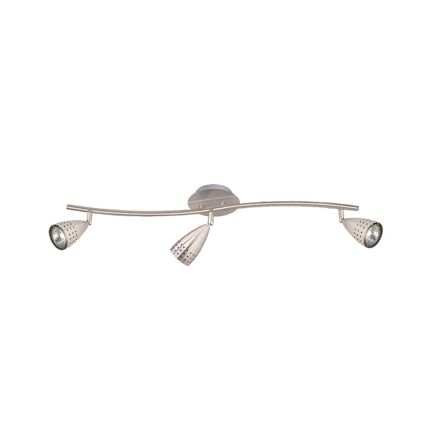 Eurofase Mya 3-Light Fix Track, Satin Nickel/Frosted