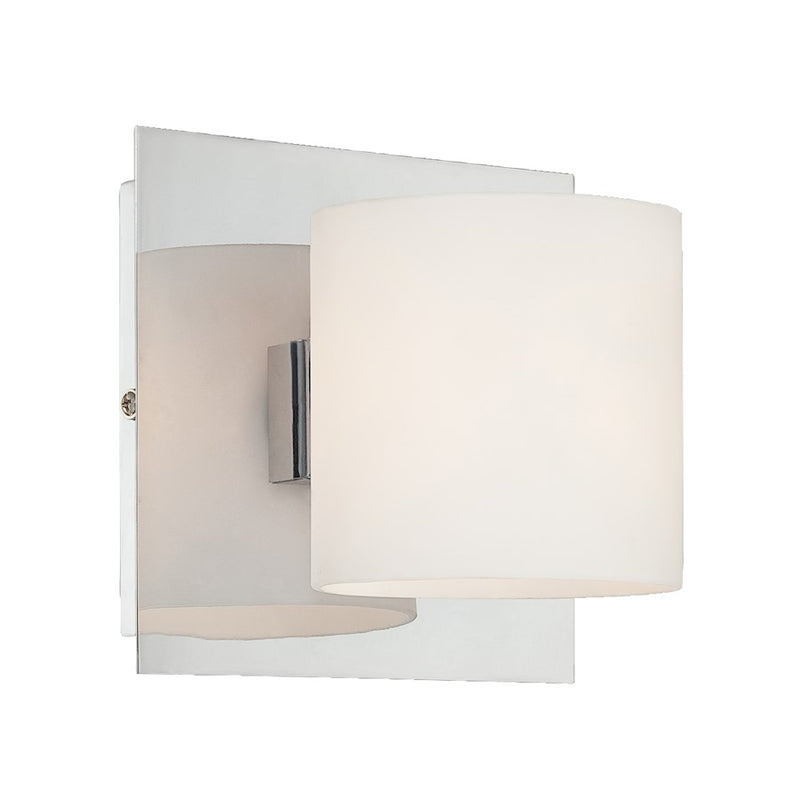 Eurofase Geos 1-Light Wall Sconce, Chrome/Opal White