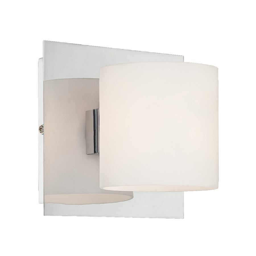 Eurofase Geos 1-Light Wall Sconce, Chrome/Opal White