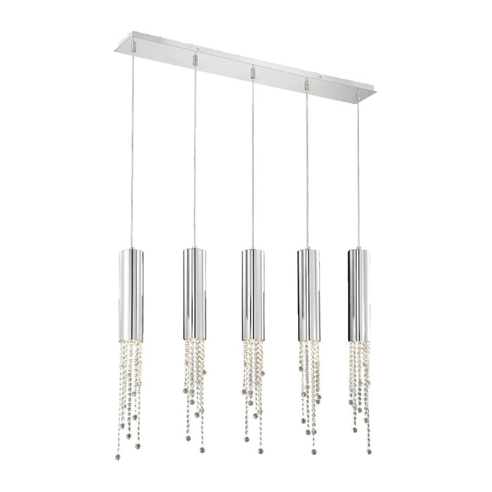Eurofase Groove Pendant, Chrome/Clear