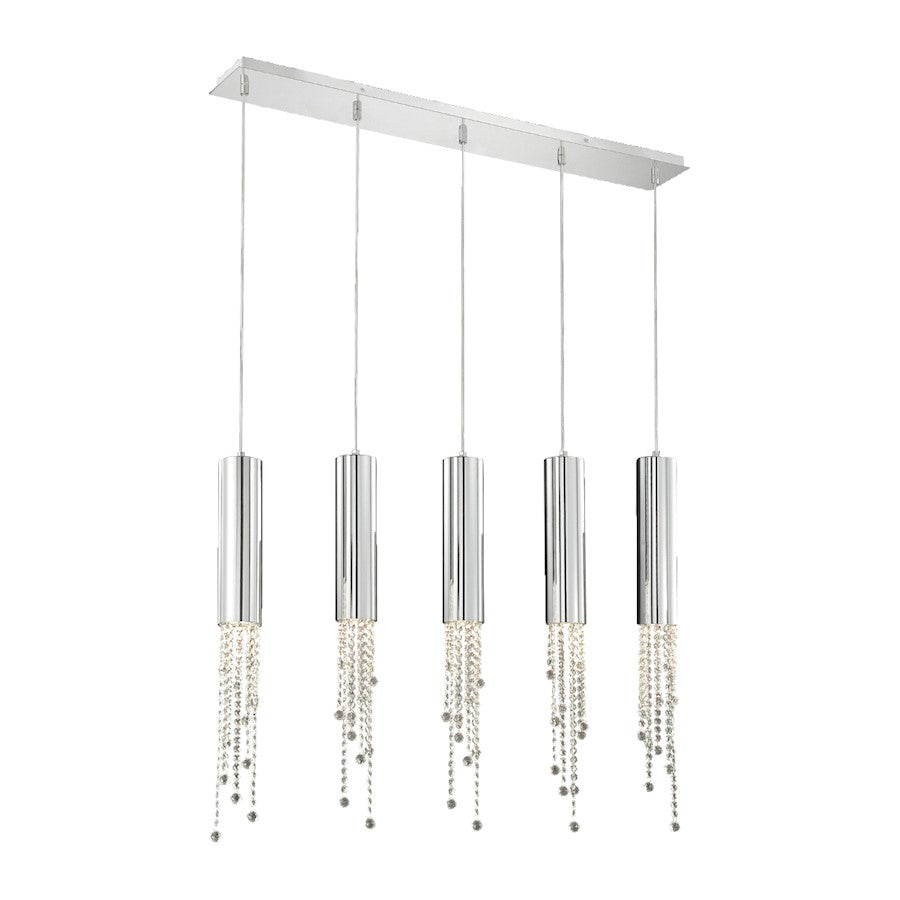Eurofase Groove Pendant, Chrome/Clear