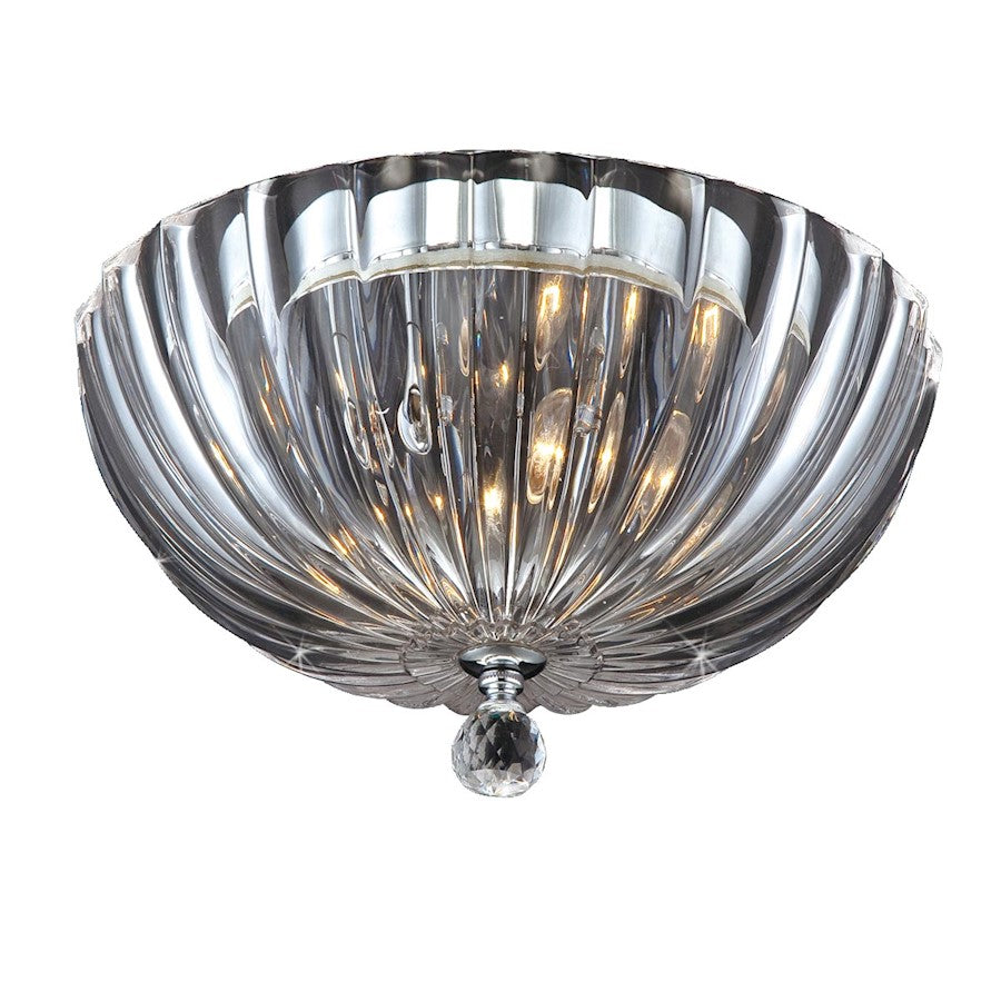 Eurofase Aurora 2-Light Flushmount, Chrome/Clear