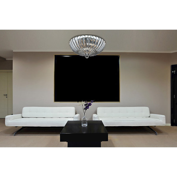 Eurofase Aurora 2-Light Flushmount, Chrome/Clear
