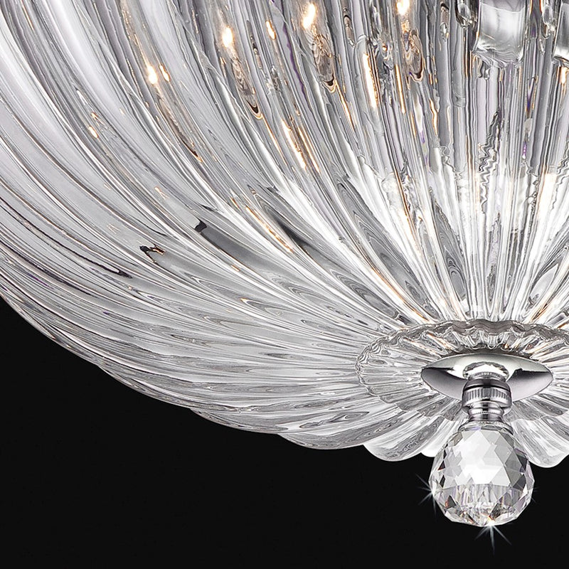 Eurofase Aurora 2-Light Flushmount, Chrome/Clear