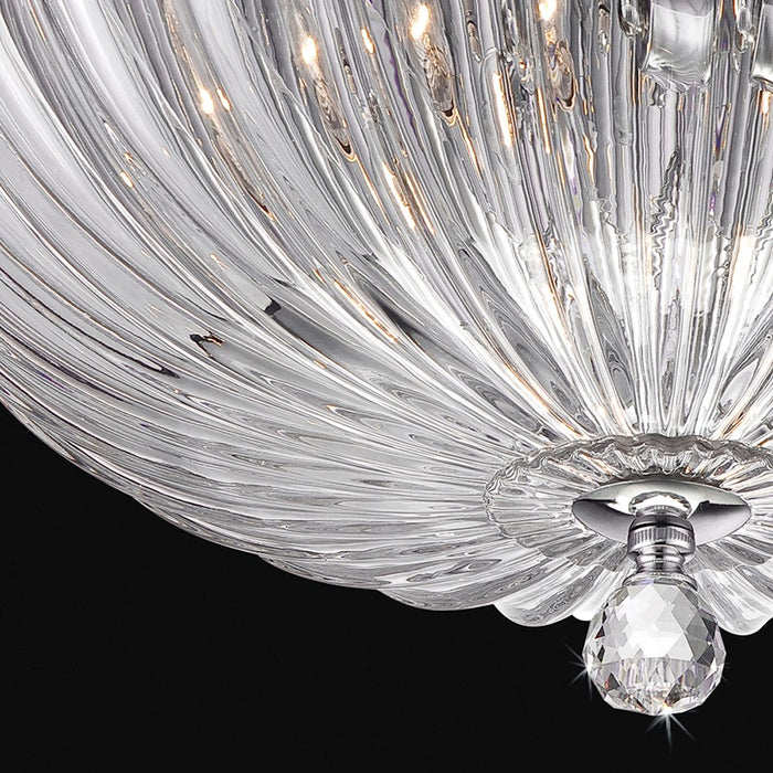 Eurofase Aurora 2-Light Flushmount, Chrome/Clear