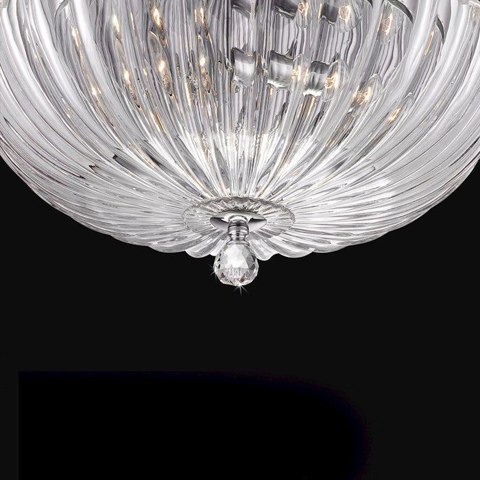 Eurofase Aurora 2-Light Flushmount, Chrome/Clear