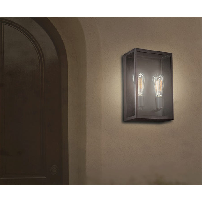 Eurofase Retto 2-Light Outdoor Flushmount, Bronze/Clear