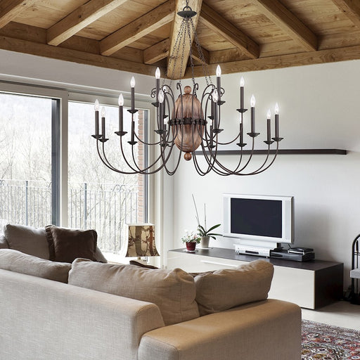 Eurofase Albero 8 Light Chandelier, Forged Iron