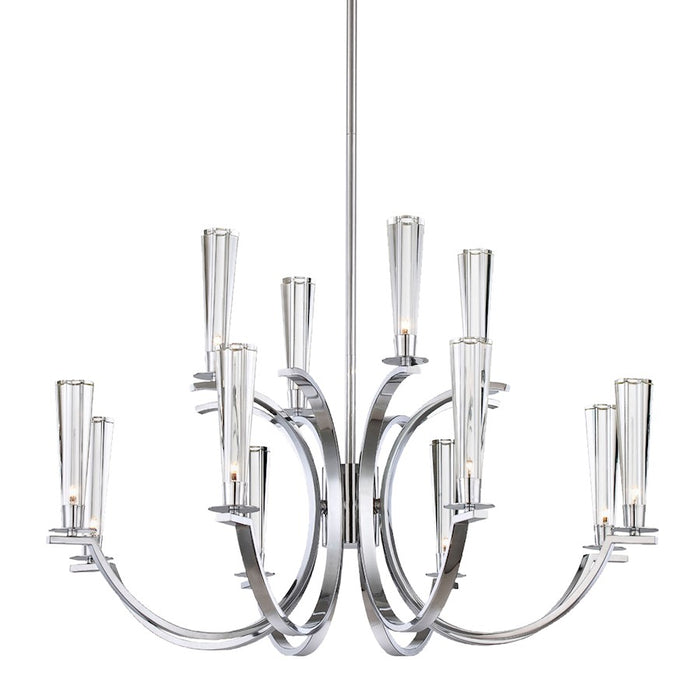 Eurofase Cromo Chandelier, Polished Chrome/Clear