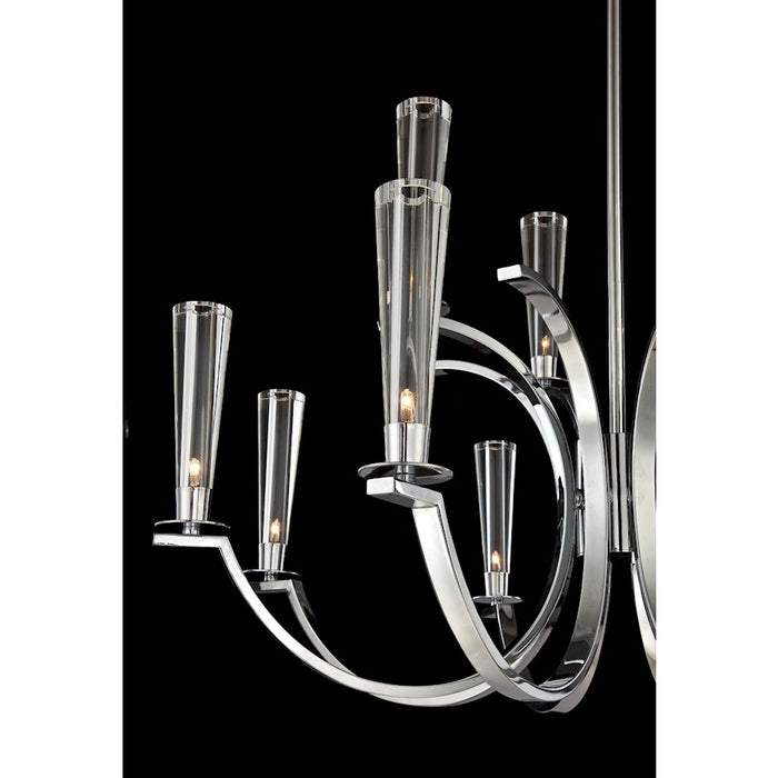 Eurofase Cromo Chandelier, Polished Chrome/Clear