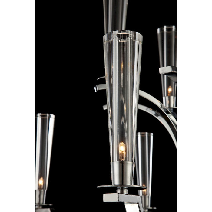 Eurofase Cromo Chandelier, Polished Chrome/Clear