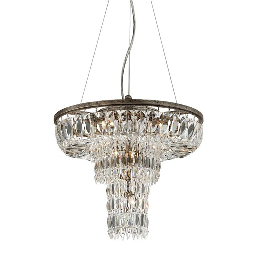 Eurofase Rosalia 9-Light Pendant, Antique Silver/Clear